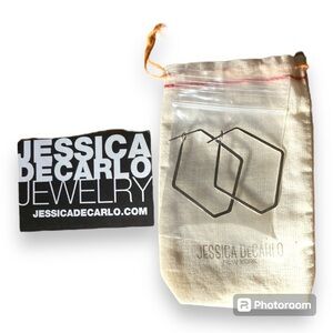 JESSICA DECARLO sterling silver hexagon earrings